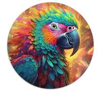 Puzzle Art Parrot per adulti, 1000 pezzi, puzzle rotondi per adulti, perfetto come decorazione fai da te o regalo di compleanno, 67,5x67,5 cm