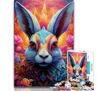 Puzzle Art Rabbits da 1000 pezzi per adolescenti, giochi educativi, decorazione per la casa, adatto per la decorazione del desktop, 38x26cm