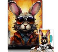 Puzzle Art Rabbits da 1000 pezzi per adolescenti, regalo per antistress, sfida difficile, migliora l'amore tra coppie, 38x26cm
