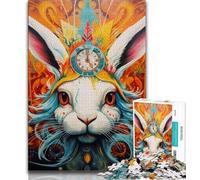 Puzzle Art Rabbits da 1000 pezzi per adulti e adolescenti, giocattolo educativo intellettuale decomprimente, regali di Babbo Natale segreto (38x26cm)