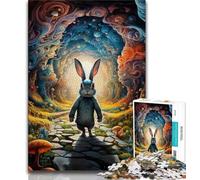 Puzzle Art Rabbits da 1000 pezzi per adulti, impegnativo da completare ma divertente e umoristico, unico, decorazione per la casa e regalo 38x26cm