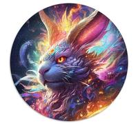Puzzle Art Rabbits da 1000 pezzi per adulti Puzzle rotondi da 1000 pezzi per adulti Ideale per gli innamorati, perfetto regalo di Natale, Capodanno e San Valentino (67,5x67,5cm)