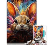 Puzzle Art Rabbits per adolescenti 1000 pezzi, giocattoli educativi per l'apprendimento, giochi per famiglie, regali e compleanni unici 50x75cm