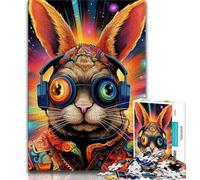 Puzzle Art Rabbits per adolescenti, aiuta il cervello ad allenare i giocattoli avvincenti per coltivare la pazienza Un'opera d'arte 38x26cm