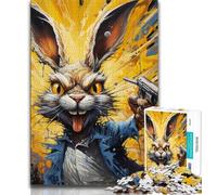Puzzle Art Rabbits per adulti e adolescenti, 1000 pezzi, aiuta il cervello a esercitare i giocattoli avvincenti per coltivare la pazienza e l'interazione genitore-figlio (38x26cm)
