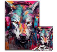 Puzzle Art Wolf per adulti, puzzle impossibili da 1000 pezzi, ideale come decorazione fai da te e come regalo rompicapo, 26X38CM/10,23x14,96 pollici.