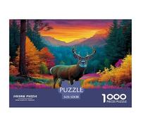 Puzzle Arte 1000 Pezzi - Wildlife Deer, Divertimento Gioco, Artistic Animals, Decorazione Per La Casa, Per Amore E Amico 52x38cm/1000pcs