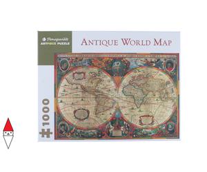 PUZZLE ARTE POMEGRANATE CARTE GEOGRAFICHE ANTIQUE WORLD MAP 1000 PZ