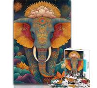 Puzzle artistici a forma di elefante per adulti e adolescenti, giochi divertenti per famiglie, ideali come regalo per tutta la famiglia, 50x75cm