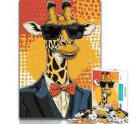 Puzzle artistici a forma di giraffa per adulti e adolescenti, difficili da completare ma divertenti e spiritosi, regalo di compleanno, regali, decorazioni murali (75x50cm)