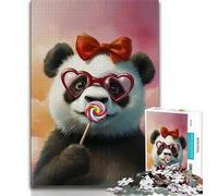 Puzzle artistici a forma di panda per adulti, 1000 pezzi, difficili da completare ma divertenti e divertenti, decorazioni e regali unici per la casa, 50x75cm