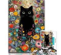 Puzzle artistici astratti a forma di gatto nero per adulti e adolescenti, puzzle, giocattoli, giochi educativi, antistress, fantastici regali e giocattoli, 38x26cm