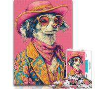 Puzzle artistici con cani e cowgirl per adolescenti, 1000 pezzi, giocattoli, giochi educativi, antistress, adatti per la decorazione del desktop, 38x26cm