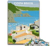 Puzzle artistici Costa Brava Spagna 2000 pezzi per adolescenti, dai 14 anni in su, rompicapo per famiglie, regali di Natale e compleanno, 2000 pezzi (70x100cm)
