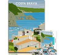 Puzzle artistici Costa Brava Spagna per adulti 1000 puzzle, giocattoli, giochi educativi antistress adatti per la decorazione della scrivania 38x26cm