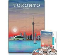Puzzle artistici da viaggio di Toronto, Ontario, per adolescenti, 1000 pezzi, giocattolo educativo intellettuale decomprimente, regali di Babbo Natale segreto, 50x75cm