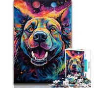 Puzzle artistici del pastore tedesco per adulti e ragazzi, 1000 pezzi, difficili da completare ma divertenti e umoristici, con poster abbinato e foglio di quiz (75x50cm)