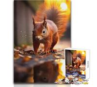 Puzzle artistici di scoiattoli rossi vivaci per adulti, 1000 pezzi, gioco di apprendimento, sorpresa premurosa per le celebrazioni, dimensioni 38x52cm
