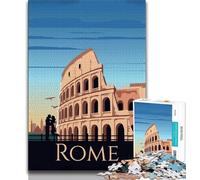 Puzzle artistici di viaggio a Roma, Italia, per adulti, difficili da completare ma divertenti e spiritosi, regalo di compleanno, regali, arte murale 75x50cm