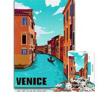 Puzzle artistici di viaggio a Venezia, Italia, per adulti, 1000 puzzle, gioco per famiglie, antistress, sfida difficile, regali di Babbo Natale segreto, 38x26cm
