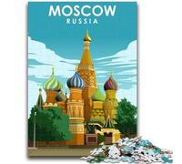 Puzzle artistici di viaggio di Mosca, Russia, per adulti e adolescenti, giochi educativi, decorazioni per la casa, regali di compleanno, decorazioni murali, 1000 pezzi (26x38cm)