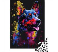 Puzzle artistici per adulti raffiguranti cani da bestiame australiani, 1000 pezzi. Puzzle per adulti e adolescenti dai 12 anni in su. Regali per la vigilia di Natale, 1000 pezzi (38x26 cm).