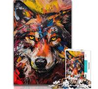 Puzzle artistici raffiguranti animali e lupi per adulti e adolescenti, difficili da completare ma divertenti e divertenti giochi educativi per compleanni (38x26cm)