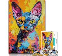 Puzzle artistici raffiguranti gatti dipinti a olio per adolescenti, puzzle da 1000 pezzi, difficili da completare ma divertenti e divertenti, decorazioni e regali unici per la casa (38x26cm)