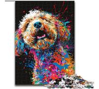 Puzzle artistici raffiguranti il cane Lagotto Romagnolo per adulti e adolescenti, giocattoli che stimolano l'intelligenza cerebrale, regali di compleanno per bambini dai 14 anni in su (50x75cm)