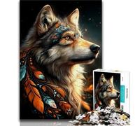 Puzzle artistici raffiguranti lupi per adulti e adolescenti, difficili da completare ma divertenti e spiritosi, regalo di compleanno, regali, decorazioni murali (38x26cm)