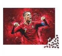 Puzzle Artistico 500 Pezzi in Legno Cristiano Ronaldo - Gioco Di Intelligenza Per Adulti, Calcio Decorazione Moderna, Regalo Di Lusso Per Appassionati 500pcs (52x38cm)