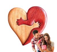 Puzzle artistico a forma di cuore in legno, 7 cm, ornamenti decorativi, piccoli di abbraccio, per scrivania, decorazione da tavolo, regalo, San, anniversario, matrimonio