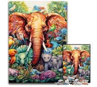 Puzzle artistico a forma di elefante, 1000 pezzi per adulti, puzzle impegnativi, rompicapo fai da te per adolescenti, 26X38CM/10,23x14,96 pollici.