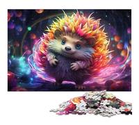 Puzzle artistico a forma di riccio, 1000 pezzi per adulti, rompicapo impegnativo, gioco per adulti, attività interattiva per famiglie, 26X38CM/10,23x14,96 pollici.