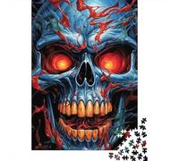 Puzzle artistico a forma di teschio, puzzle rettangolare di alta qualità in carta riciclata al 100%, per donne e uomini, 1000 pezzi (75x50 cm)