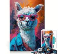 Puzzle artistico Alpaca Llama 1000 pezzi Gioco di logica e pensiero creativo Taglio esperto Artigianato Momento di tranquillità Esercizio mentale da fare a casa (38x26cm)