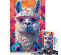 Puzzle artistico Alpaca Llama per adulti,1000 pezzi,gioco di abilità,taglio di precisione,sfida divertente per il tempo libero (38x26cm)