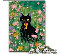 Puzzle artistico astratto con gatto nero da 1000 pezzi per adulti e ragazzi, adatto a persone dai 14 anni in su, idee regalo per la decorazione della casa (26x38cm)