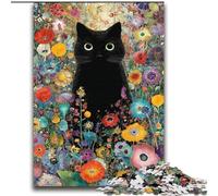 Puzzle artistico astratto con gatto nero per adolescenti, puzzle da 2000 pezzi, giocattoli per l'intrattenimento della famiglia, ideale come regalo per tutta la famiglia (70x100cm)