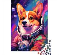 Puzzle artistico Astronauta Corgi con immagini personalizzabili, puzzle in cartone riciclato al 100% per adulti e adolescenti, 1000 pezzi (38x26 cm)