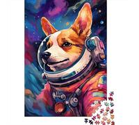 Puzzle artistico Astronauta Corgi con immagini personalizzabili, puzzle in cartone riciclato al 100% per adulti e adolescenti, 1000 pezzi (75x50 cm)