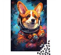 Puzzle artistico Astronauta Corgi Relax Challenge Giocattolo Puzzle di cartone premium per bambini adulti Regali di Natale 1000 pezzi (38x26 cm)