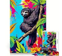 Puzzle artistico "Bradipo nella giungla" per ragazzi, 1000 pezzi, gioco di logica e antistress, taglio preciso, regalo di Babbo Natale 38x26cm