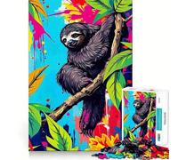 Puzzle artistico "Bradipo nella giungla" per ragazzi, 1000 pezzi, gioco di logica e antistress, taglio preciso, regalo di Babbo Natale 38x26cm