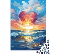 Puzzle artistico colorato a forma di cuore, stimolante e stimolante, in cartone riciclato al 100%, per bambini adulti, regali di Natale, 1000 pezzi (75x50 cm)