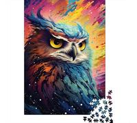 Puzzle artistico colorato a forma di gufo, giochi stimolanti per famiglie, puzzle in cartone riciclato al 100% per bambini adulti, regalo di compleanno, 1000 pezzi (75x50 cm)