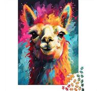 Puzzle artistico colorato di alpaca, unico, decorazione per la casa, puzzle rettangolare in carta per adulti, regali di Natale, 1000 pezzi (75x50 cm)