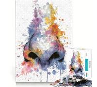 Puzzle artistico con anatomia del naso ad acquerello per adolescenti,1000 pezzi,gioco stimolante per la mente,montaggio sicuro e stabile,attività di condivisione per i propri cari (50x75cm)