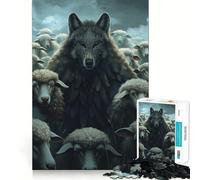 Puzzle artistico con maschera di lupo e pecora per adulti,1000 pezzi,gioco stimolante per la mente,pezzi precisi e facili da incastrare,attività rilassante di gruppo al chiuso (38x26cm)
