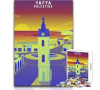 Puzzle artistico con orologio Yaffa Palestine da 1000 pezzi per adolescenti, gioco di apprendimento del pensiero strategico, regalo significativo ideale per qualsiasi evento, dimensioni 38x52cm